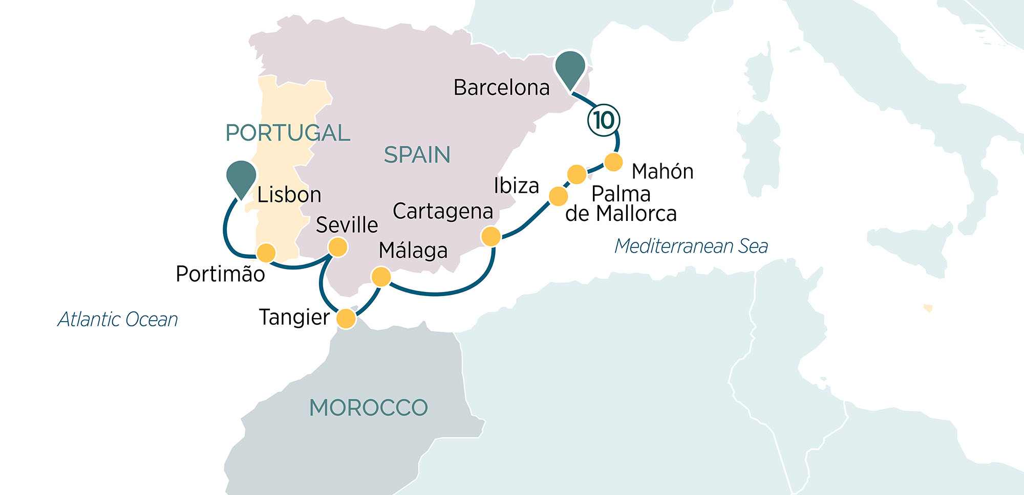 Map - Pearls of Southern Spain & Portugal